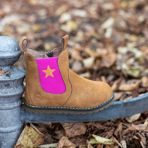 CHELSEA BOOT_Lammfell camel/ Stern