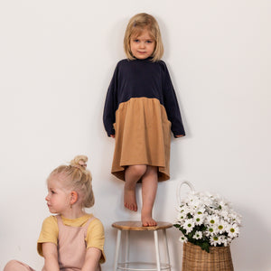 KLEID blau-braun