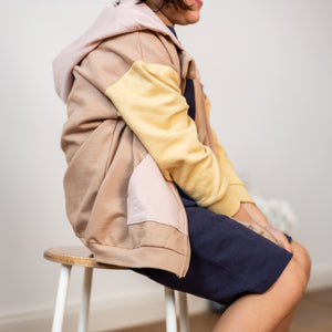 HOODIE JACKE braun/rosa