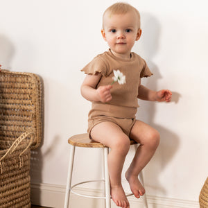 BODY MIT RÜSCHE braun
