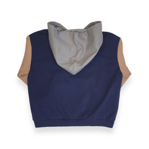 HOODIE JACKE blau/grau