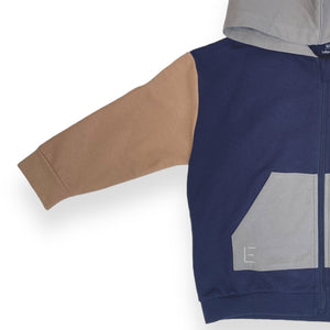 HOODIE JACKE blau/grau