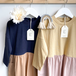 KLEID blau-braun