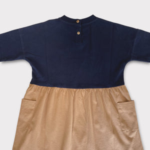 KLEID blau-braun