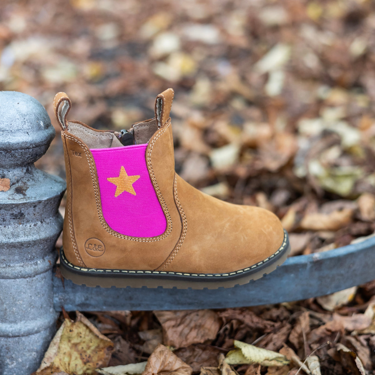 CHELSEA BOOT_Lammfell camel/ Stern