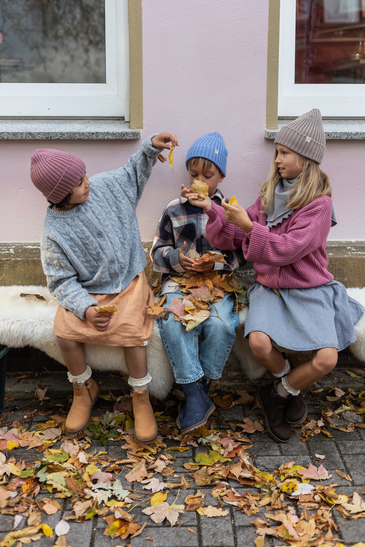 CHELSEA BOOT_Lammfell camel/rosa