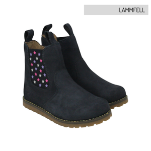 CHELSEA BOOT_Lammfell blau/ Sterne