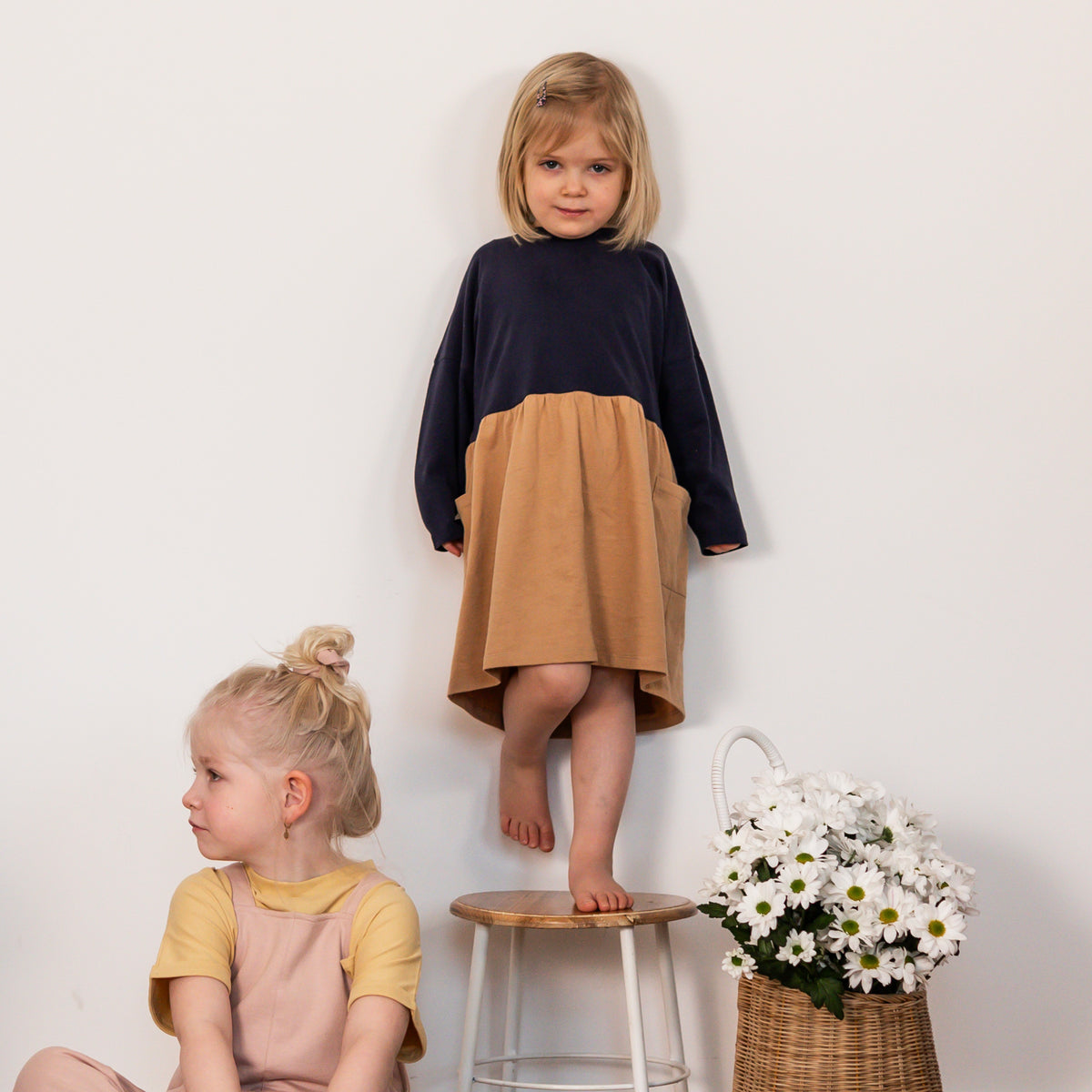 KLEID blau-braun