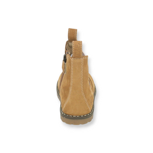 CHELSEA BOOT_Lammfell camel/rosa