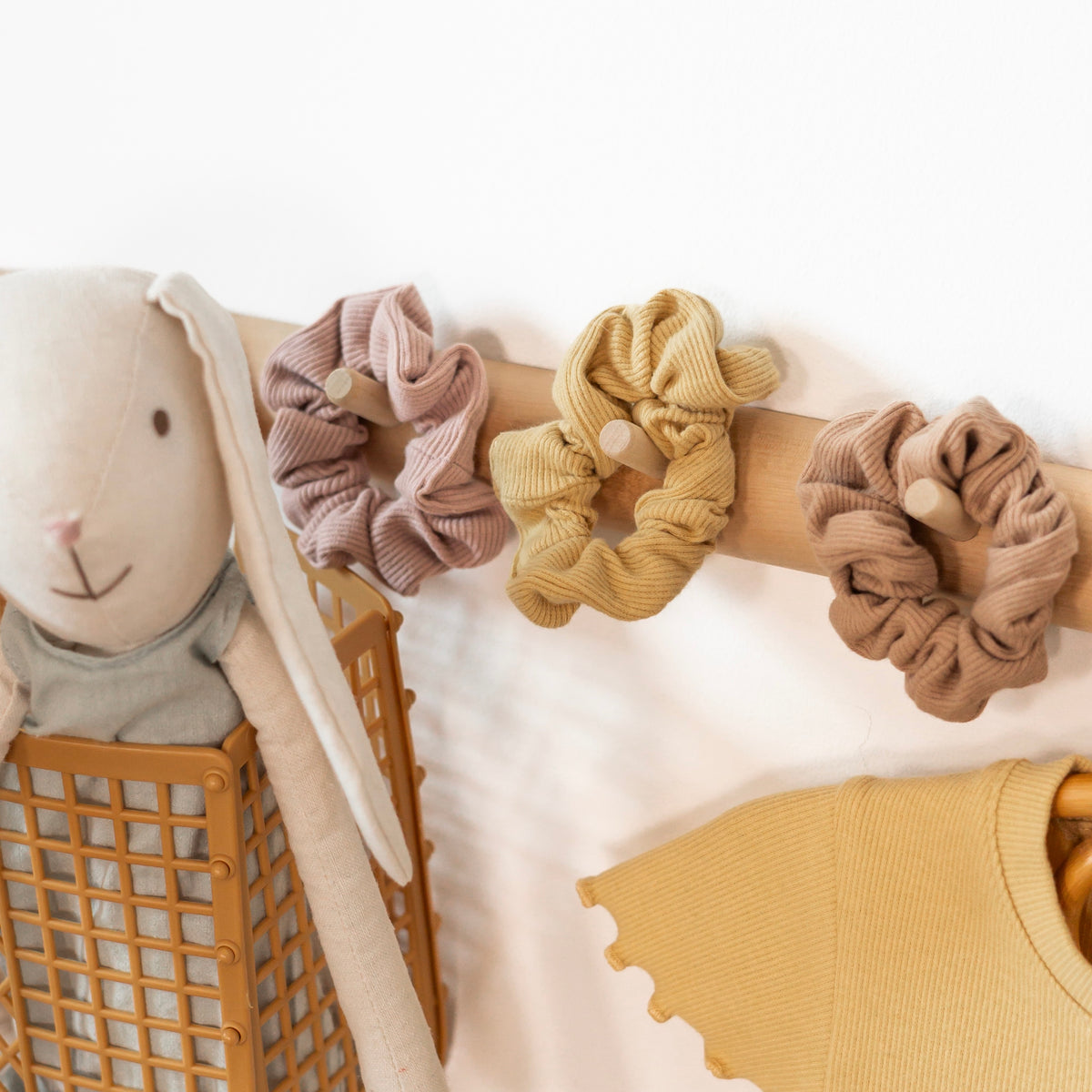 SCRUNCHIES rosa/curry/braun