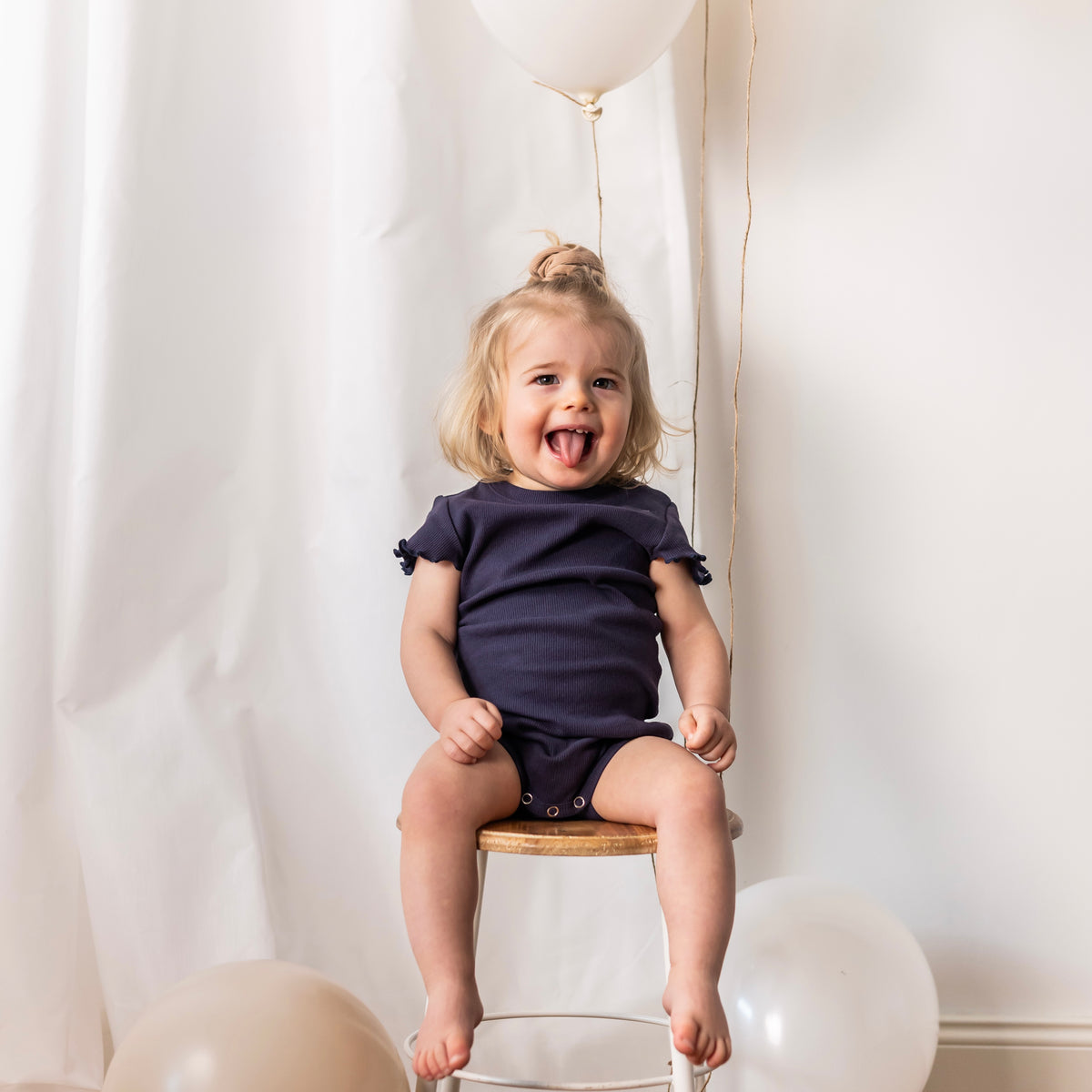 BODY MIT RÜSCHE blau