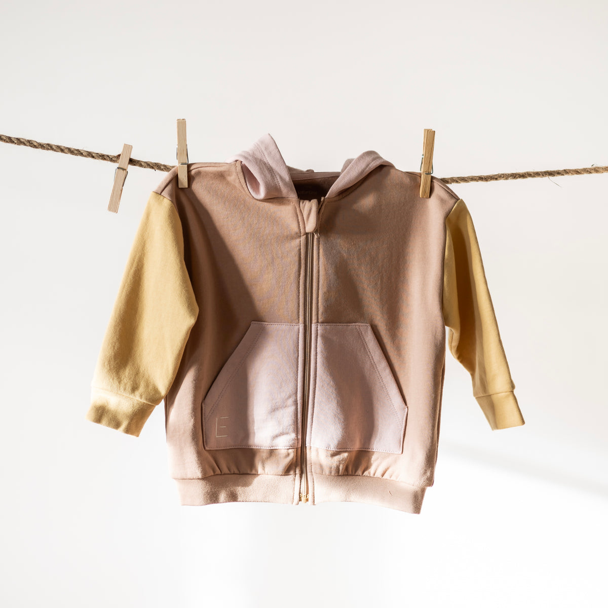 HOODIE JACKE braun/rosa