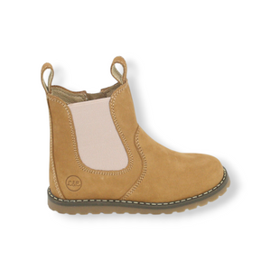 CHELSEA BOOT_Lammfell camel/rosa